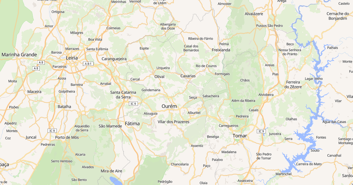 Mapa do concelho de Ourém