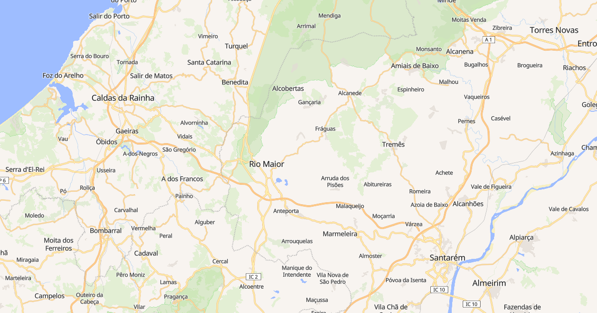 Mapa do concelho de Rio Maior