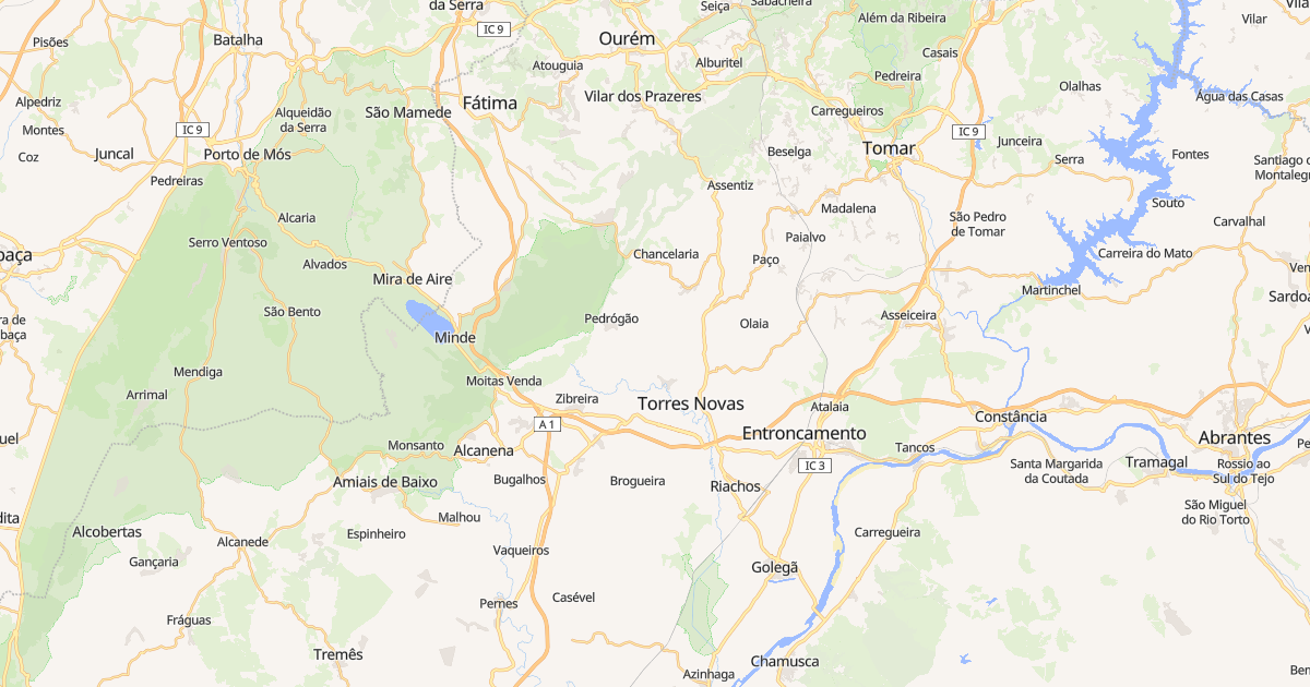 Mapa do concelho de Torres Novas