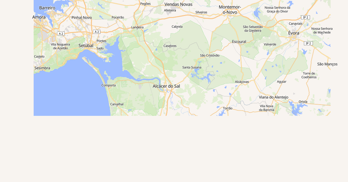 Mapa do concelho de Alcácer do Sal