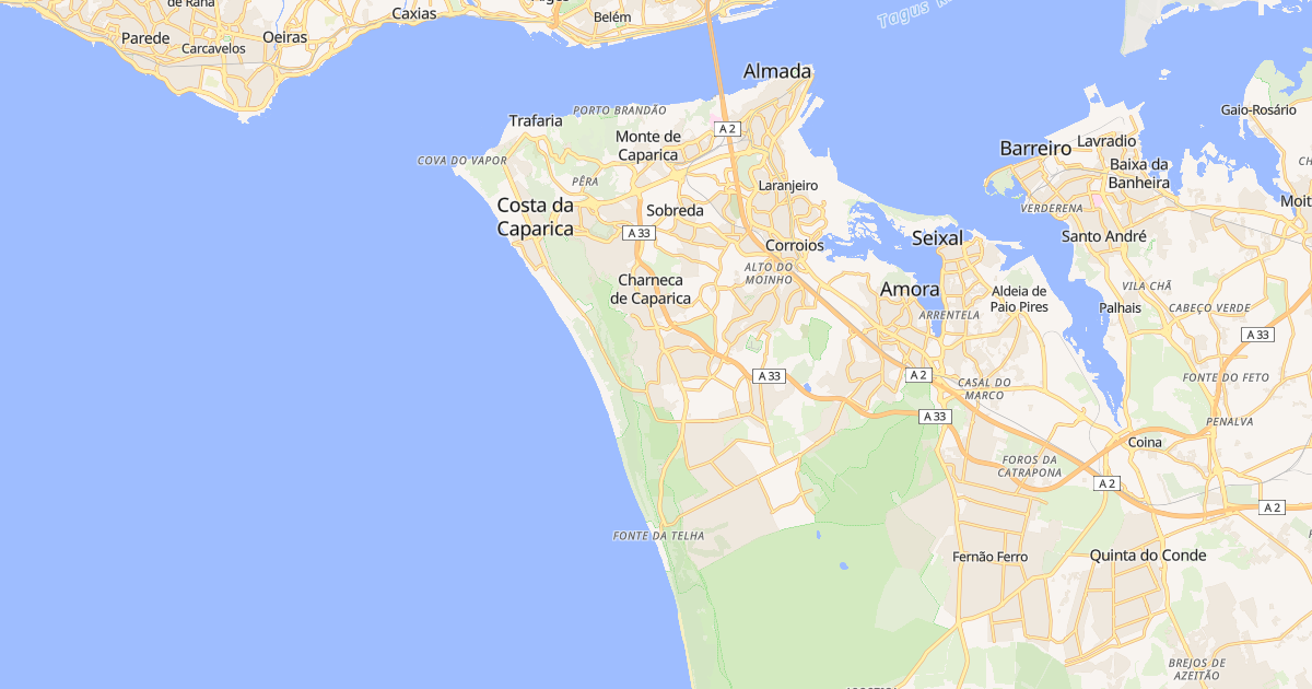 Mapa do concelho de Almada