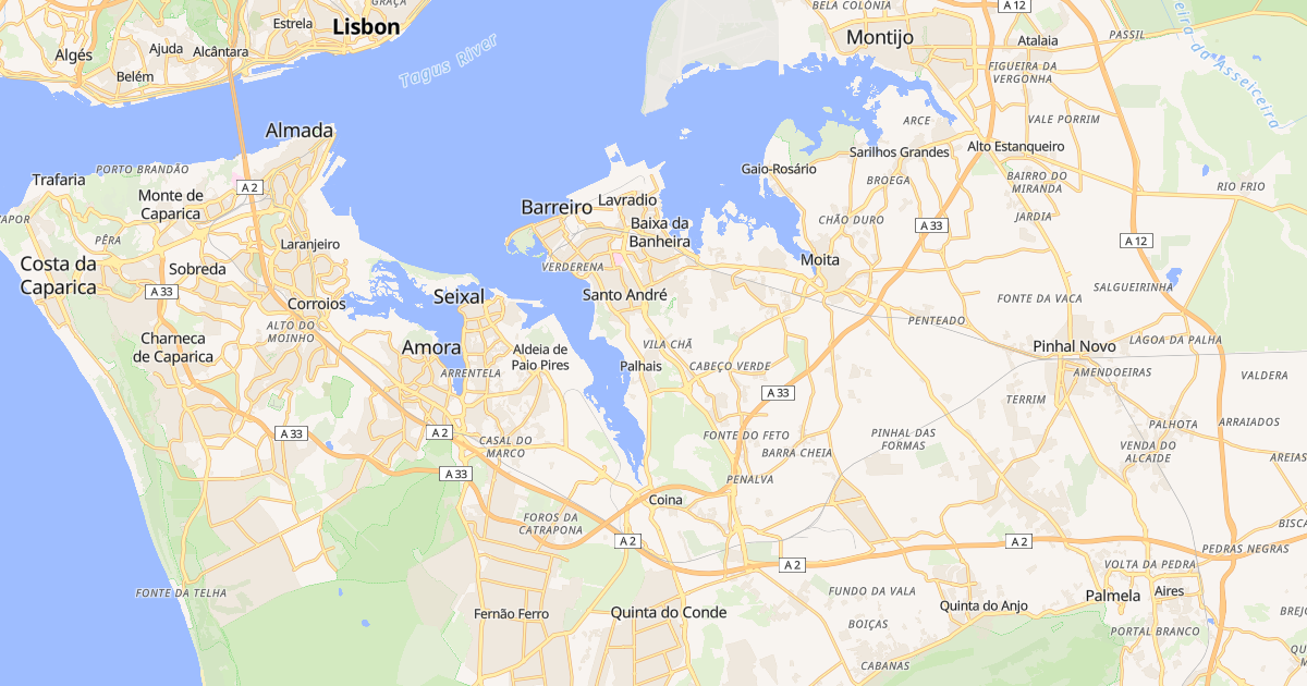 Mapa do concelho de Barreiro