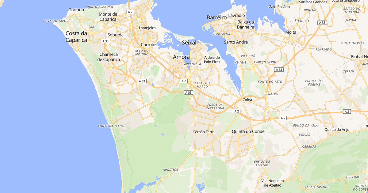 Mapa do concelho de Seixal