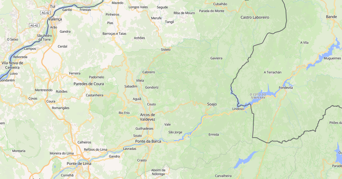 Mapa do concelho de Arcos de Valdevez