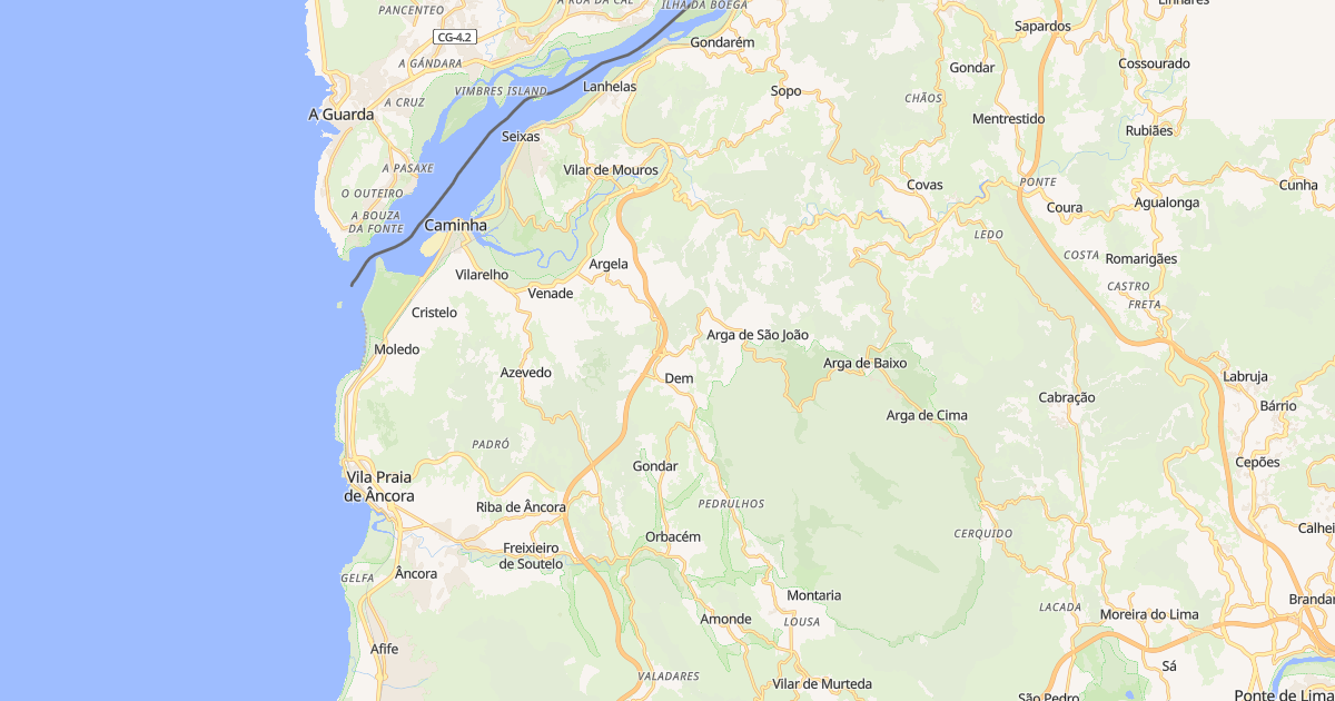 Mapa do concelho de Caminha