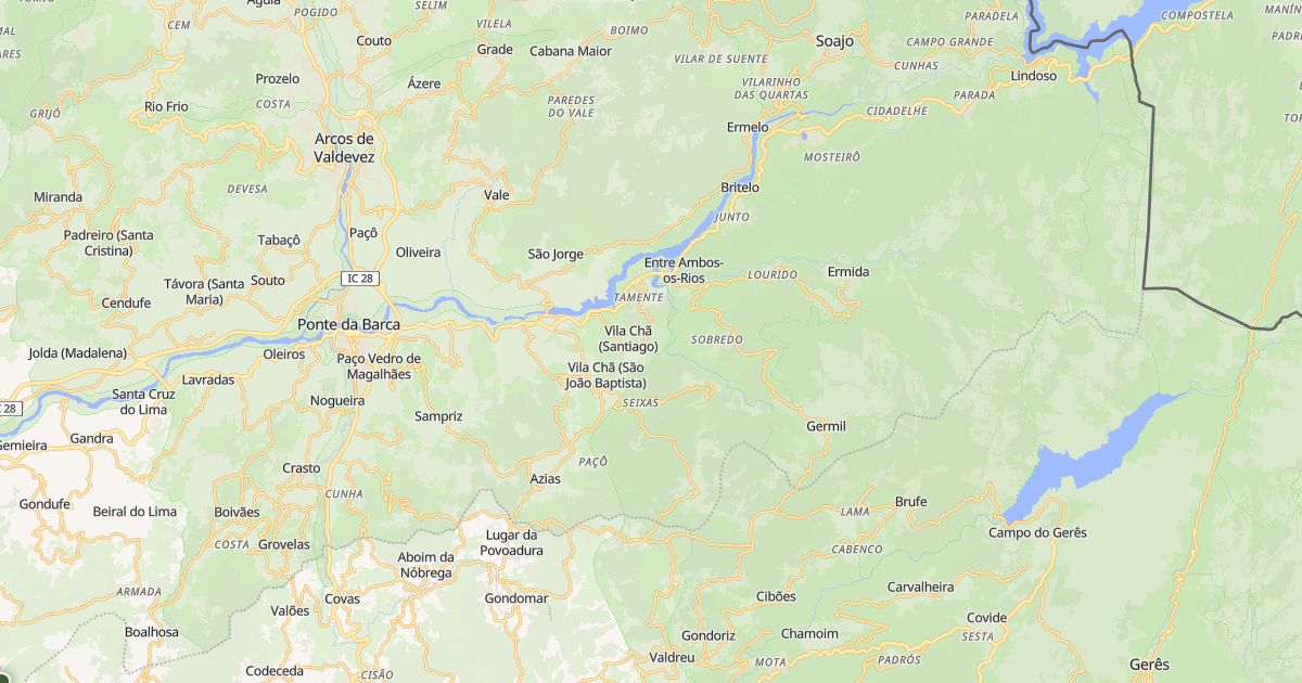 Mapa do concelho de Ponte da Barca