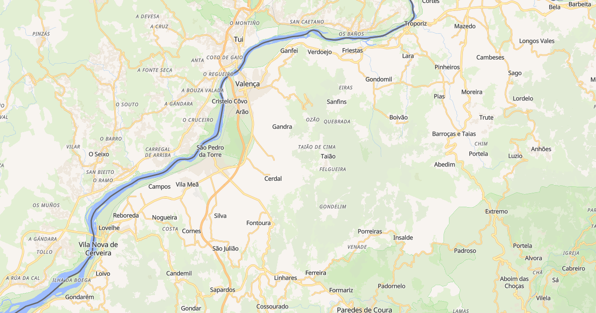 Mapa do concelho de Valença