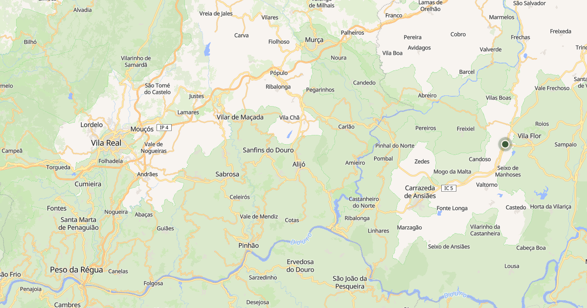 Mapa do concelho de Alijó