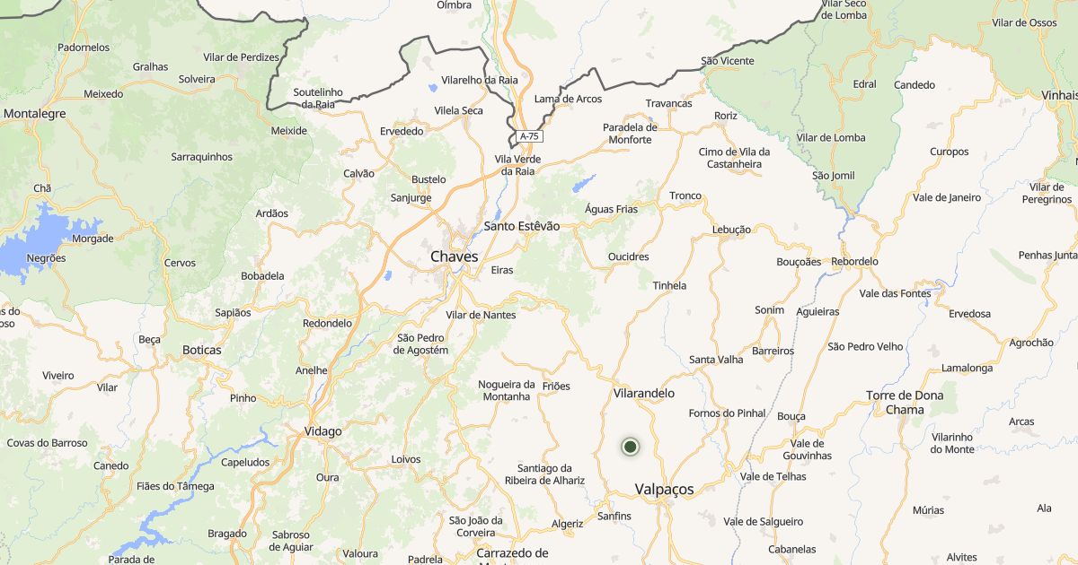 Mapa do concelho de Chaves