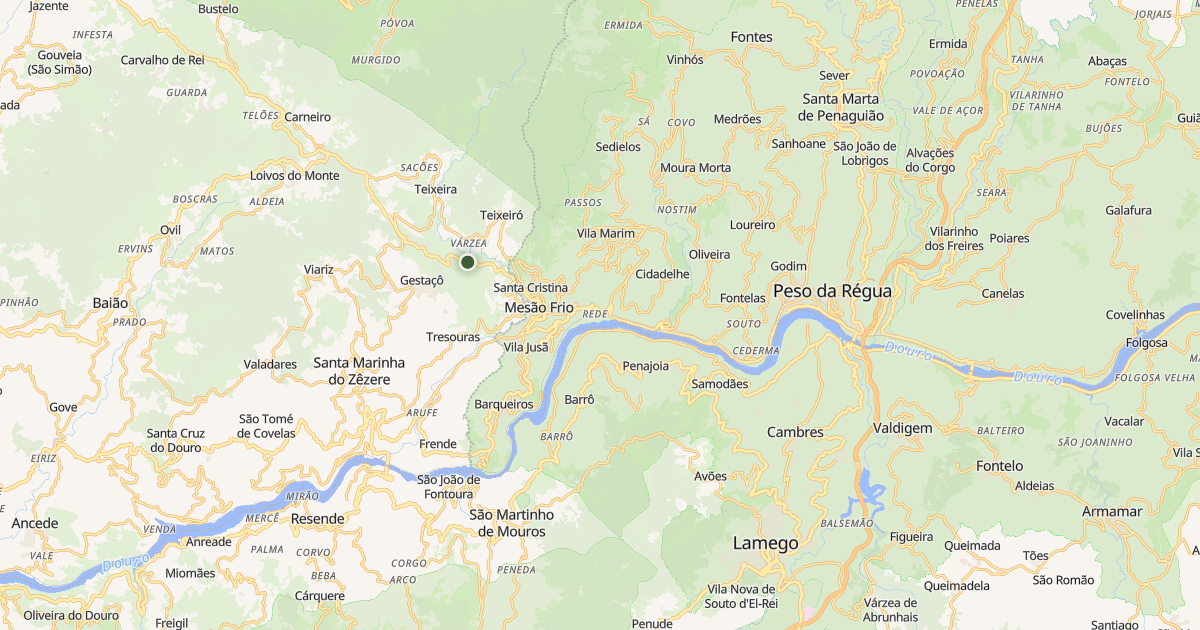 Mapa do concelho de Mesão Frio