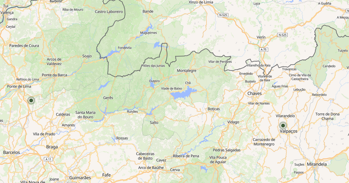 Mapa do concelho de Montalegre
