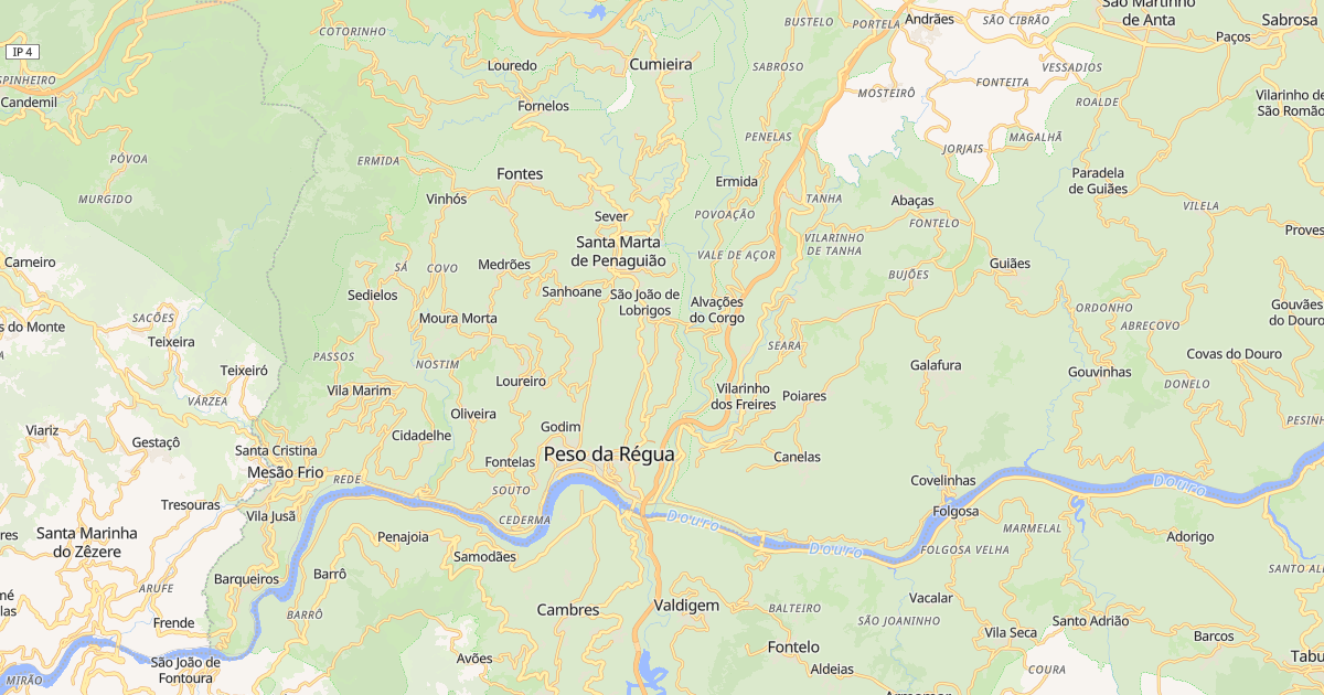 Mapa do concelho de Peso da Régua