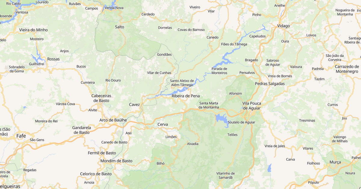 Mapa do concelho de Ribeira de Pena
