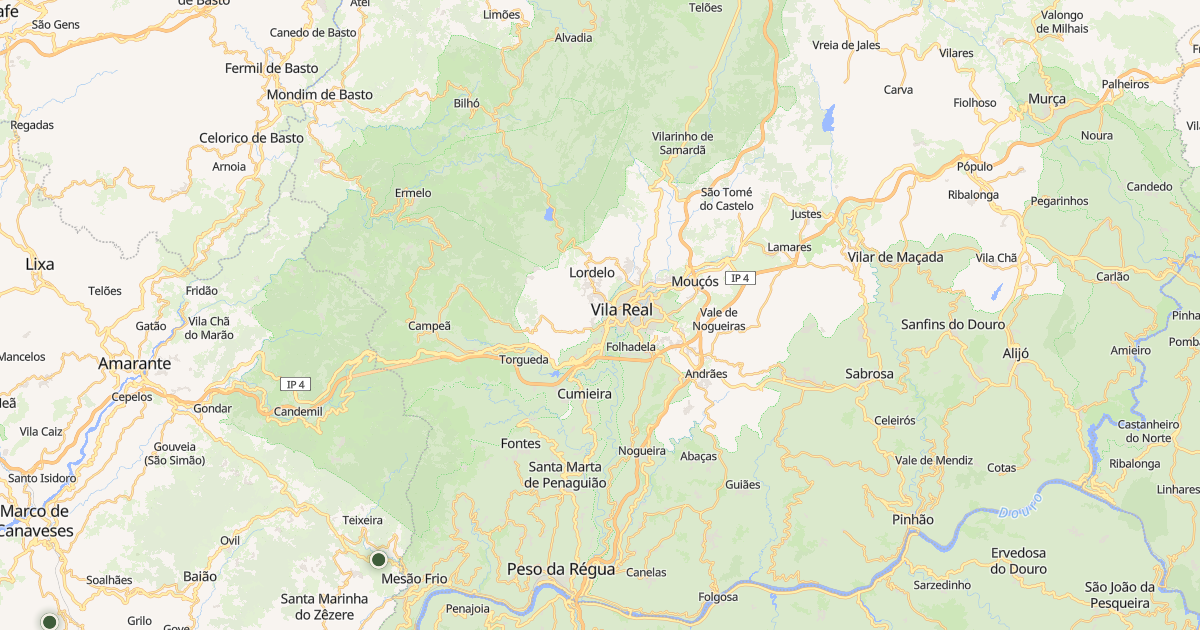 Mapa do concelho de Vila Real