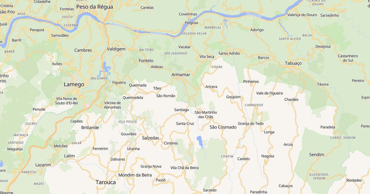 Mapa do concelho de Armamar
