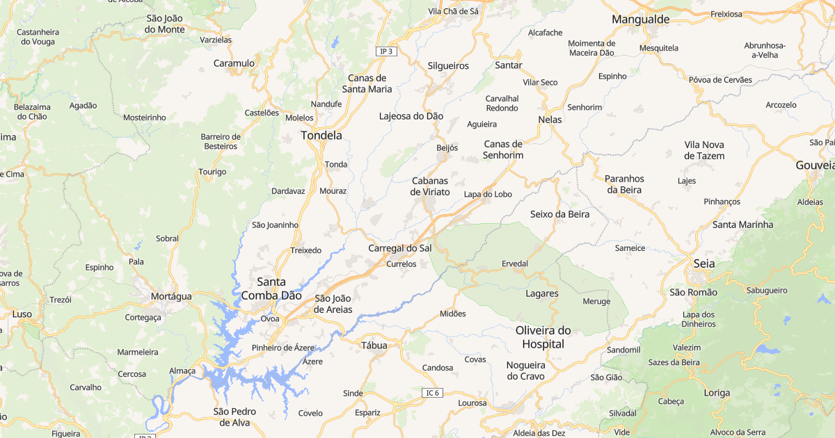 Mapa do concelho de Carregal do Sal