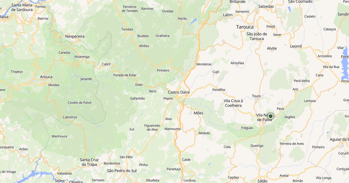 Mapa do concelho de Castro Daire