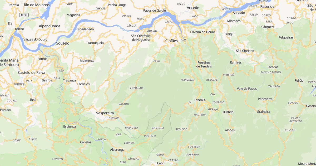 Mapa do concelho de Cinfães