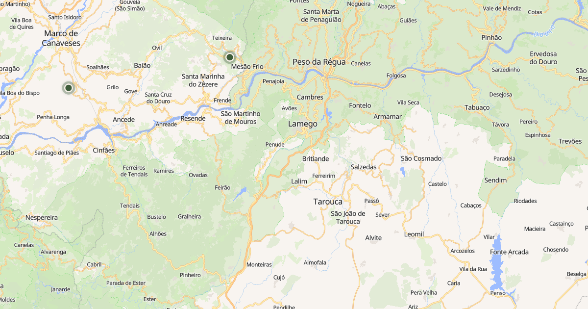 Mapa do concelho de Lamego