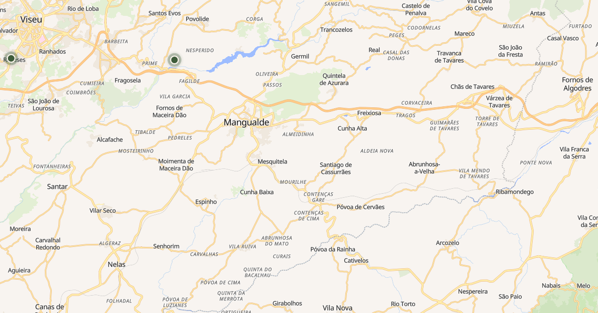 Mapa do concelho de Mangualde