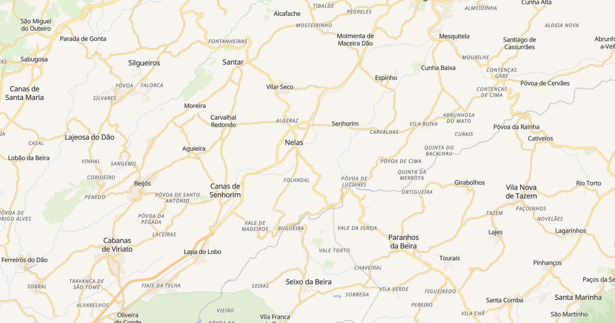 Mapa do concelho de Nelas
