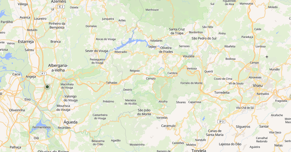 Mapa do concelho de Oliveira de Frades