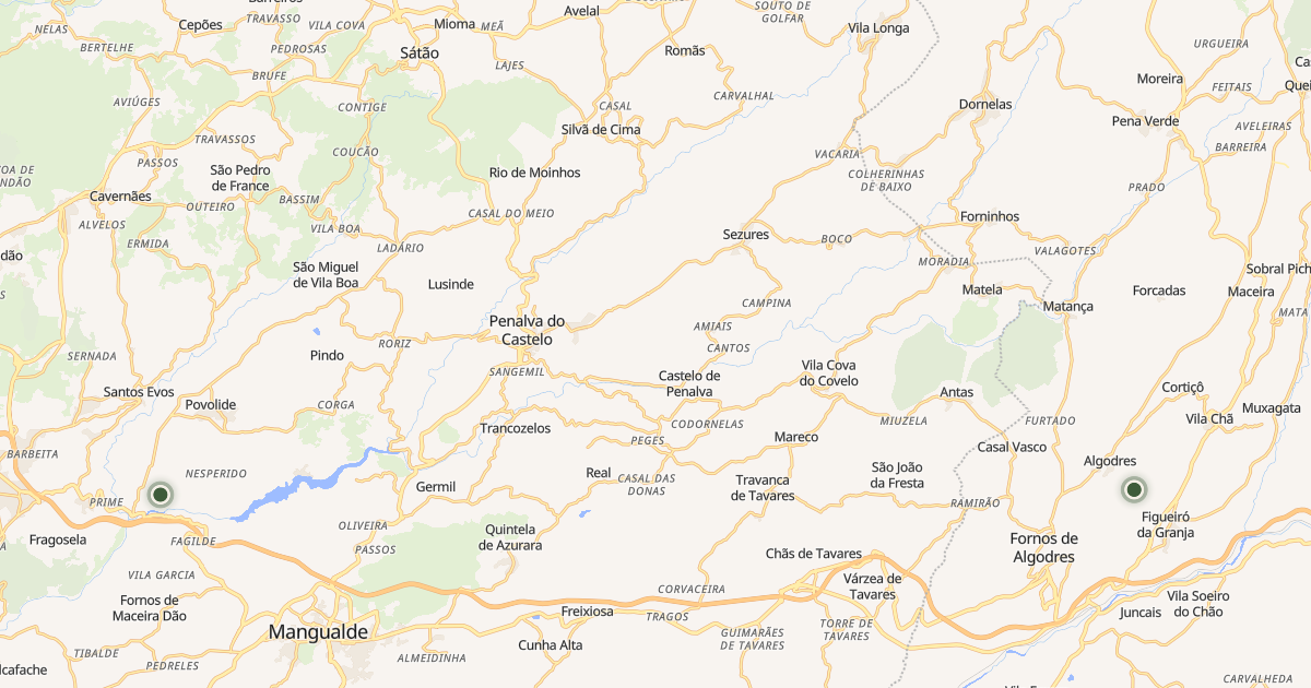 Mapa do concelho de Penalva do Castelo