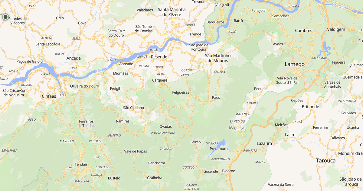 Mapa do concelho de Resende