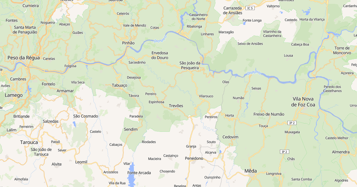 Mapa do concelho de São João da Pesqueira
