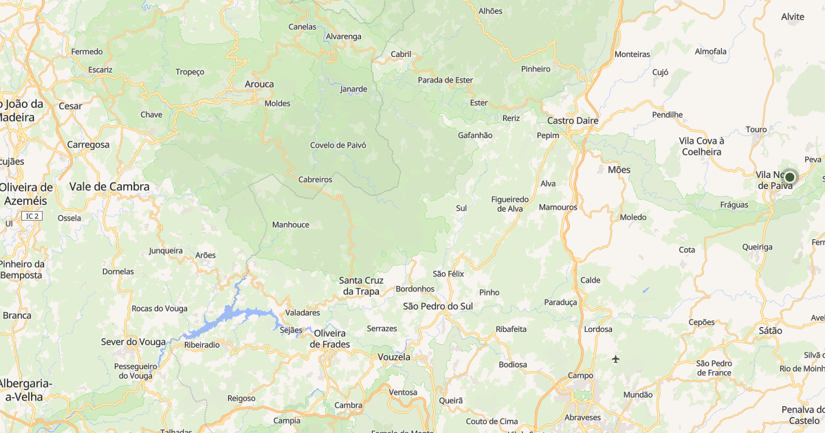 Mapa do concelho de São Pedro do Sul