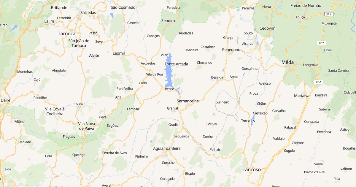 Mapa do concelho de Sernancelhe