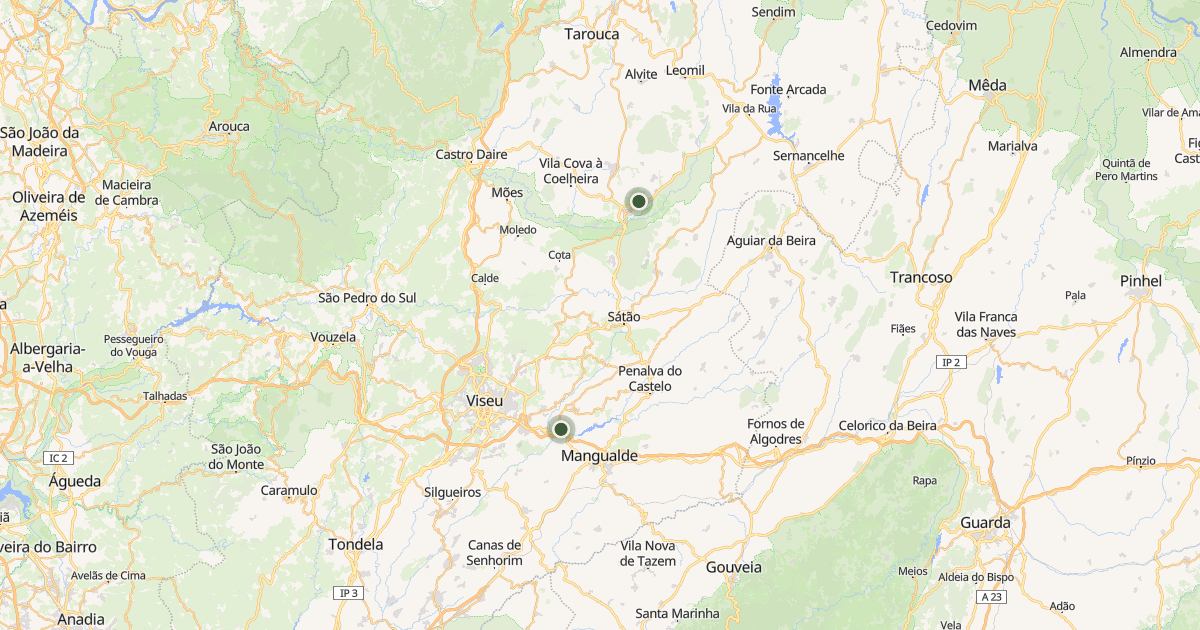 Mapa do distrito de Viseu